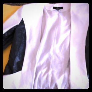 Tan jacket with leather